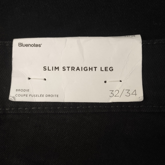 Bluenotes Denim NWT Jeans Brodie Slim Straight Leg 31" Inseam Zip Fly Black - Picture 8 of 12